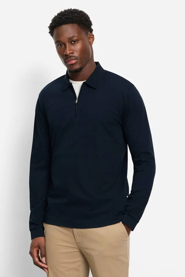 Olymp regular fit interlock polo - donkerblauw marine