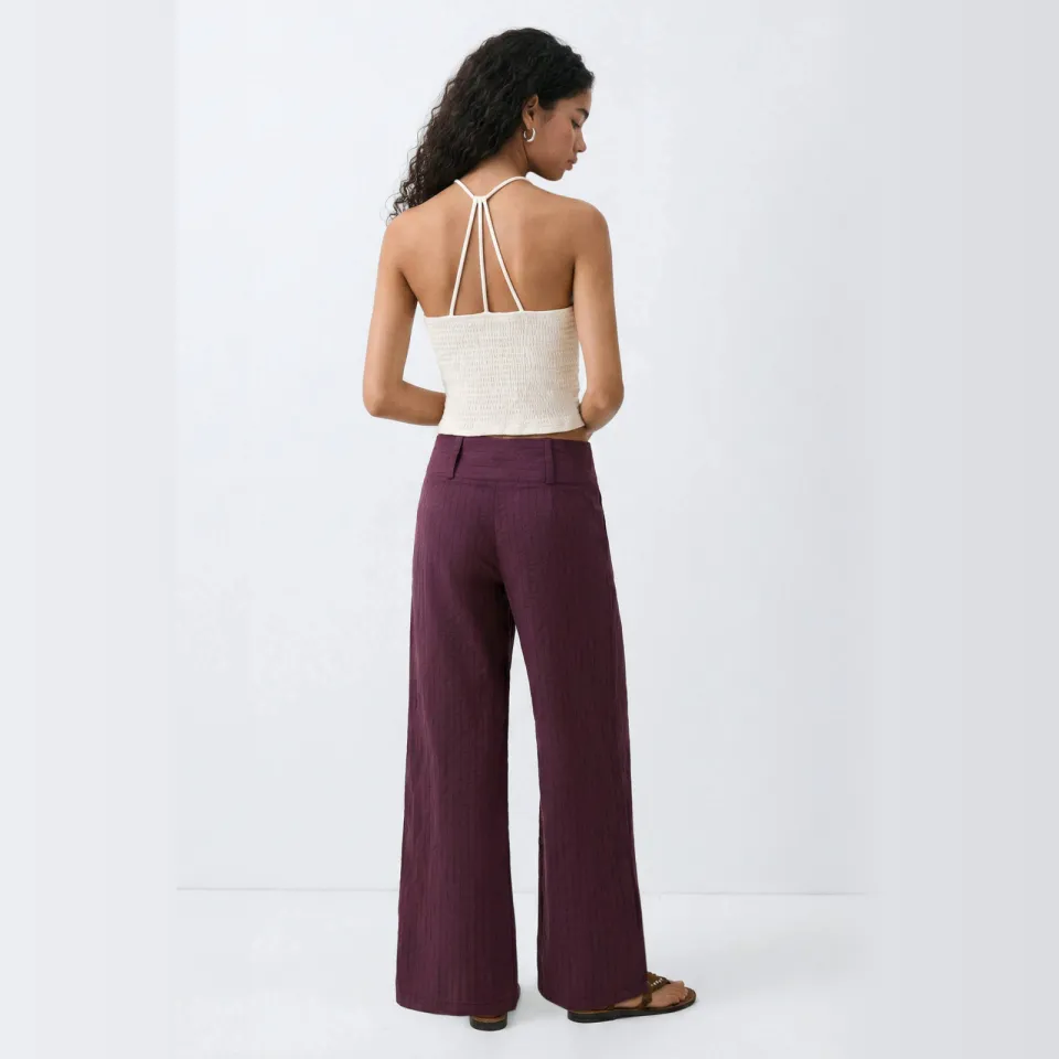 Mango cropped haltertop met borduursels wit, foto 4