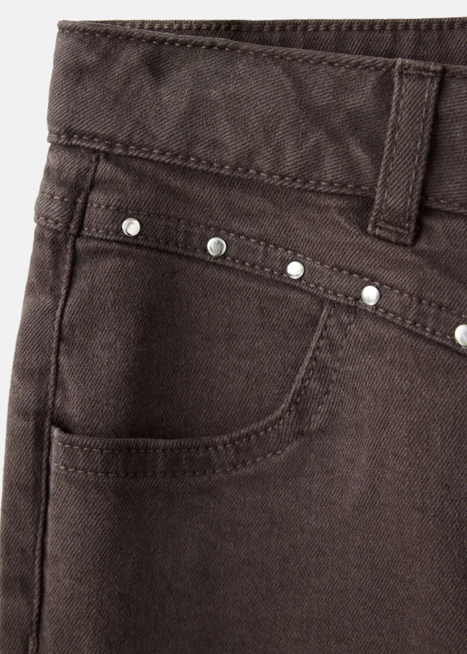 Mango Kids flared jeans met studs donkerbruin, foto 4