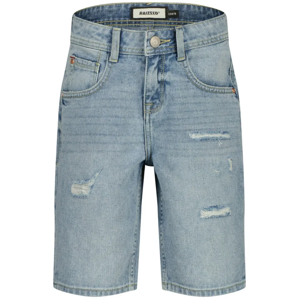 Raizzed jeansshort regular waist lichtblauw light blue stone, foto 2