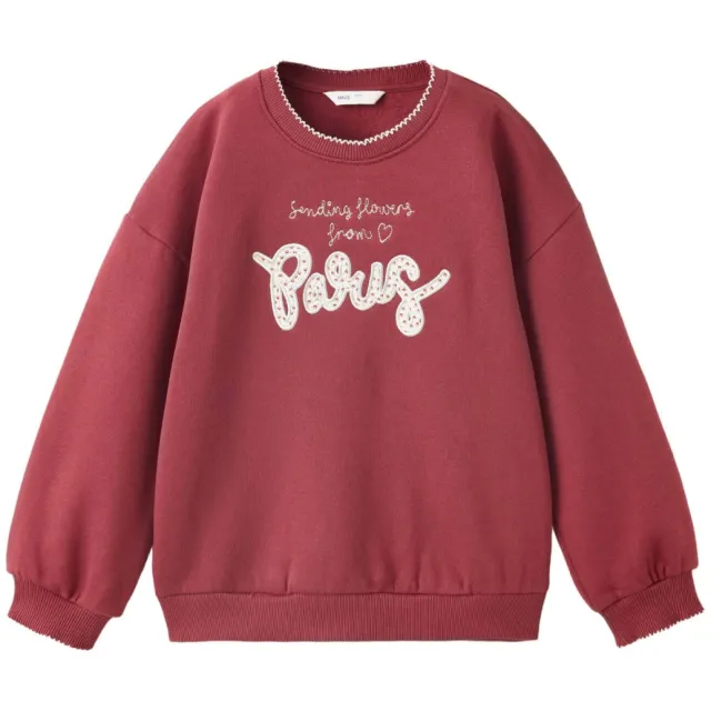 Mango Kids sweater met tekst - rood