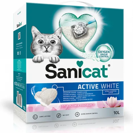 Sanicat Active White Lotus Flower kattenbakvulling 10 liter