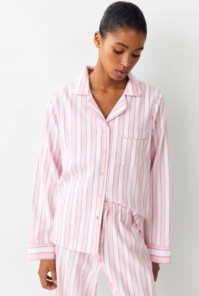 Mango gestreepte pyjama lichtroze ecru, foto 4