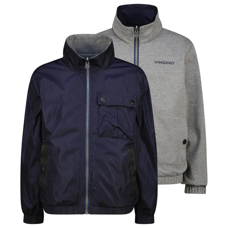 Vingino Teylor reversible jas donkerblauw donkerblauw/grijs, foto 3
