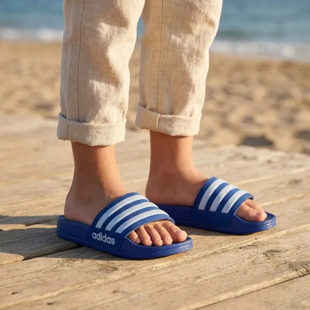 Adidas Adilette Shower badslipper blauw, foto 4