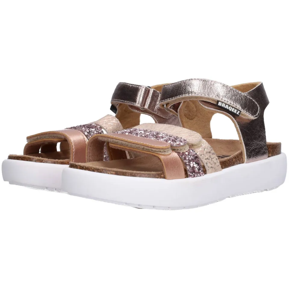 Braqeez sandalen champagne/roze, foto 3
