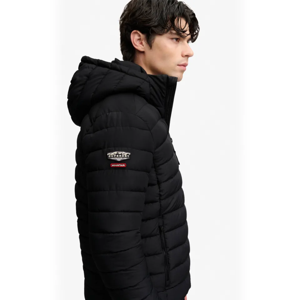 Superdry Hooded Fuji Midweight Padded jas zwart, foto 5