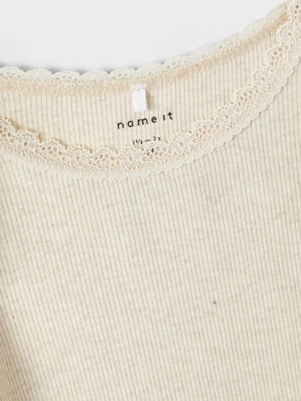 NAME IT MINI ribgebreide longsleeve zand melange, foto 5