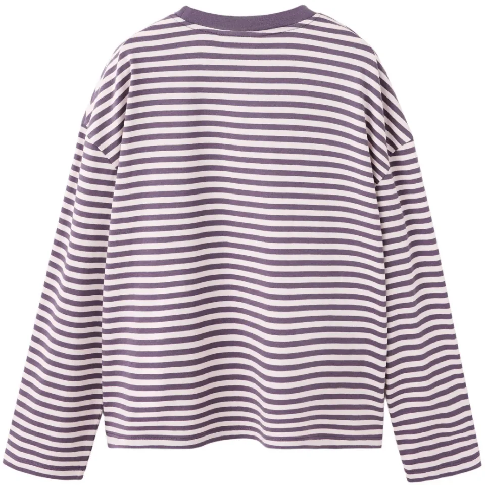 Mango longsleeve gestreept middenpaars wit, foto 2