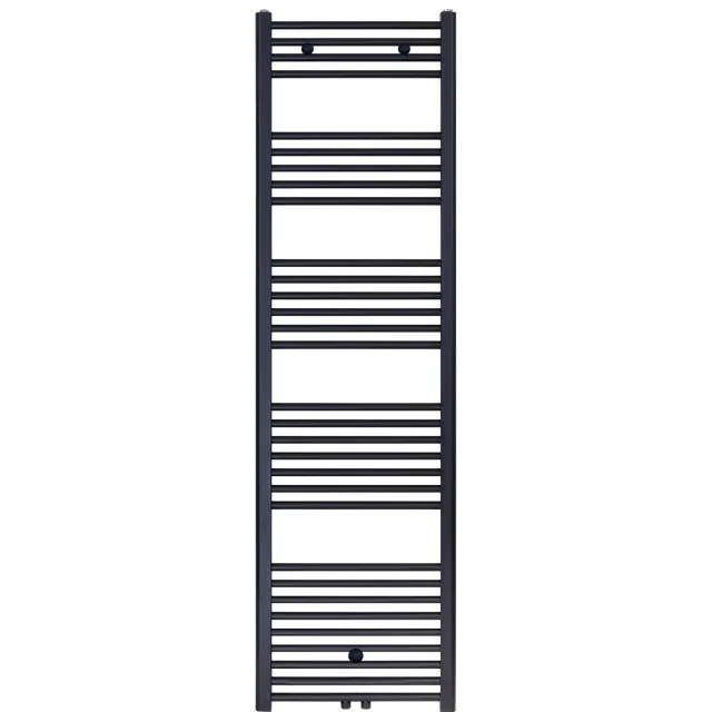 Boss & Wessing Designradiator Nile Gobi 180x50 cm Geborsteld Mat Zwart Midden-Onderaansluiting Boss & Wessing