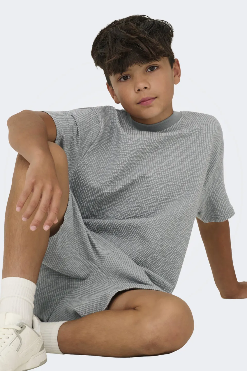 Only & Sons T-shirt grijs met textuur, foto 4