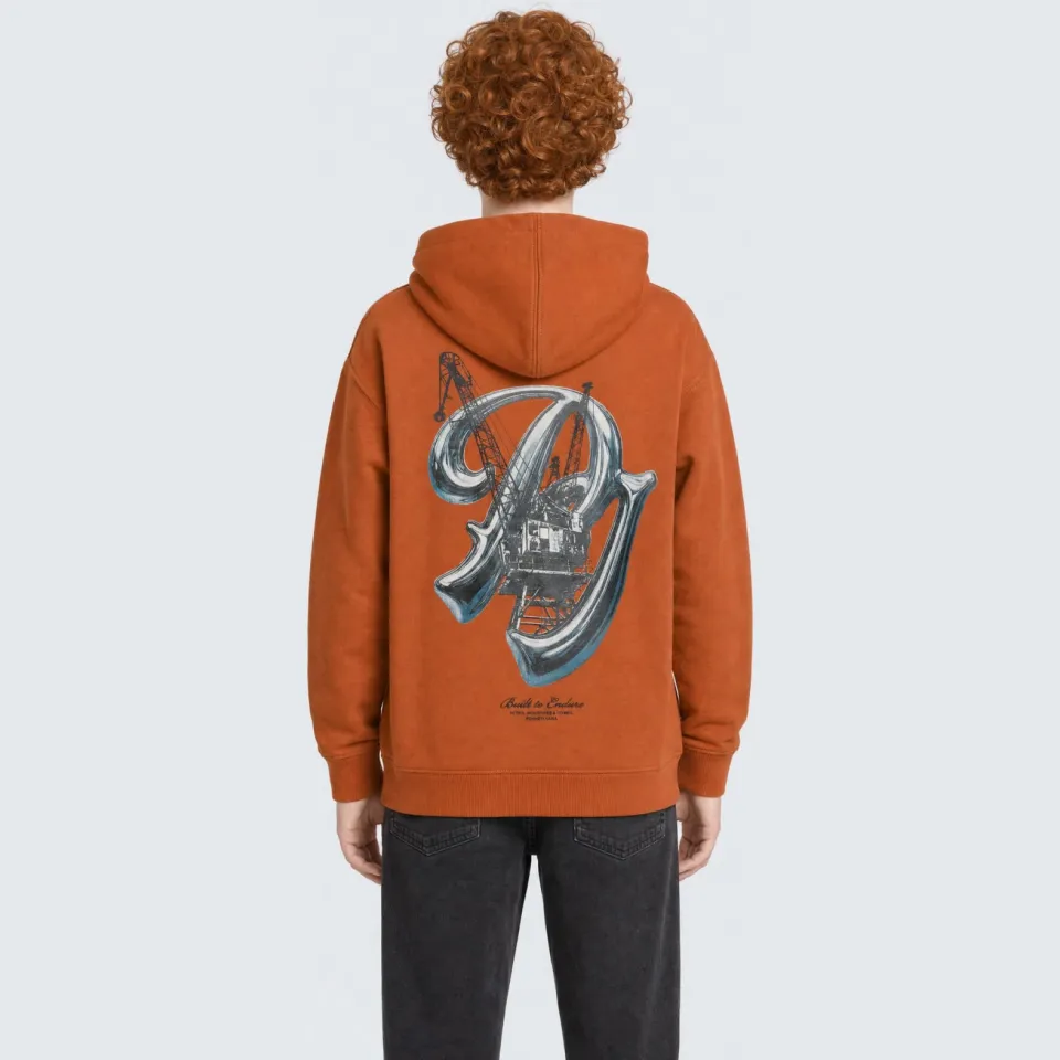 Petrol Industries hoodie met backprint - oranje, foto 4