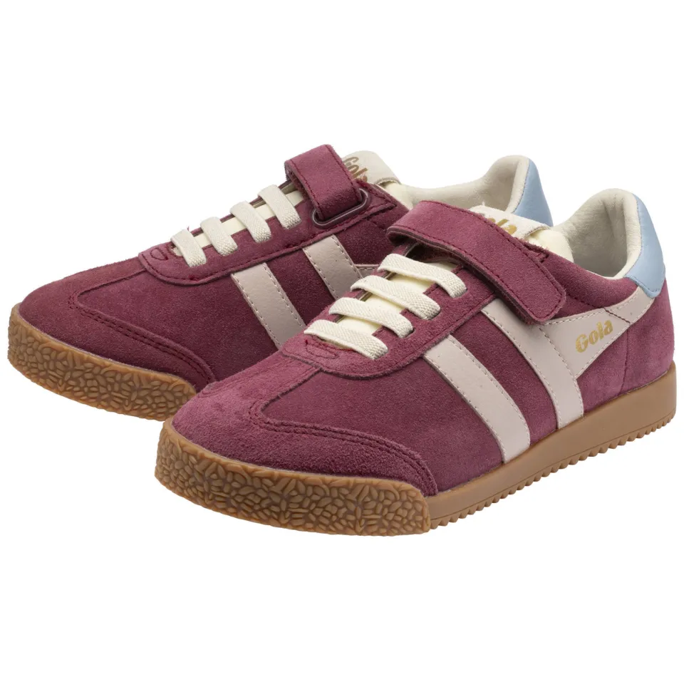 Gola Elan leren suède sneakers - donkerrood/lichtroze/lichtblauw, foto 2