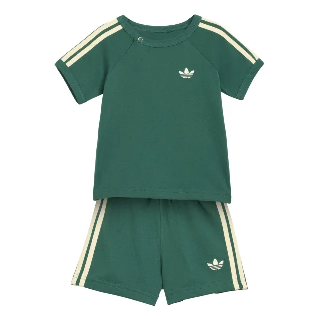 Adidas Originals T-shirt en short set - donkergroen Donkergroen/zand