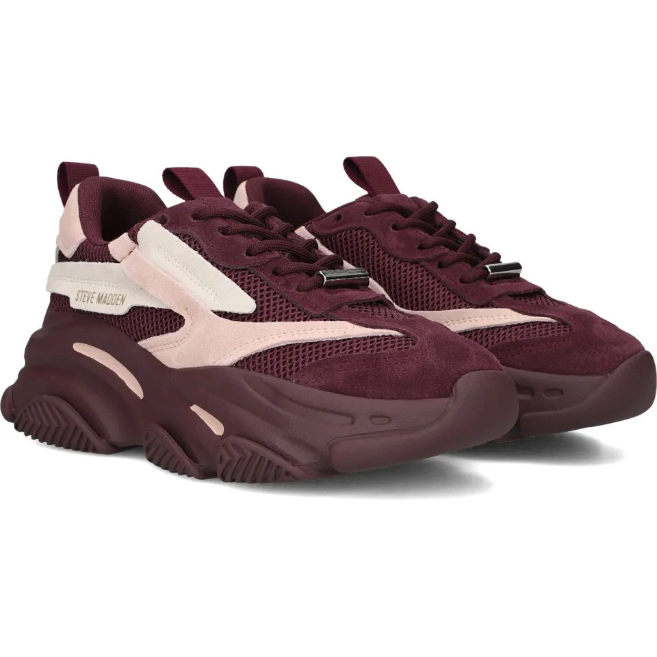 Steve Madden Possession-E chunky suède sneakers - aubergine/roze, foto 3