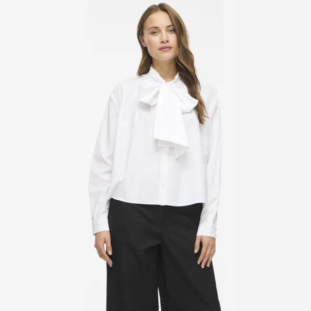 Vila blouse met plooien - wit, foto 3