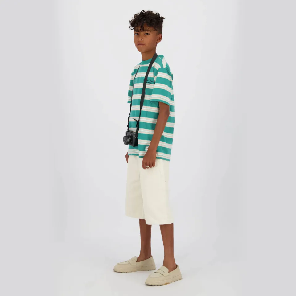 Vingino Hayes gestreept T-shirt groen beige, foto 4
