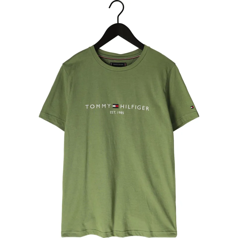 Tommy Hilfiger Heren Polo's & T-shirts Tommy Logo Tee - Olijf, foto 2