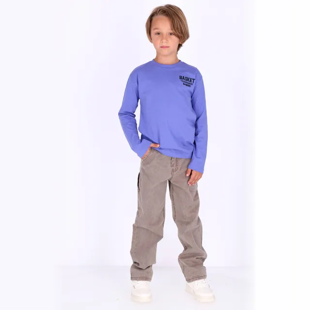 B.Nosy rechtvallende longsleeve met backprint blauw
