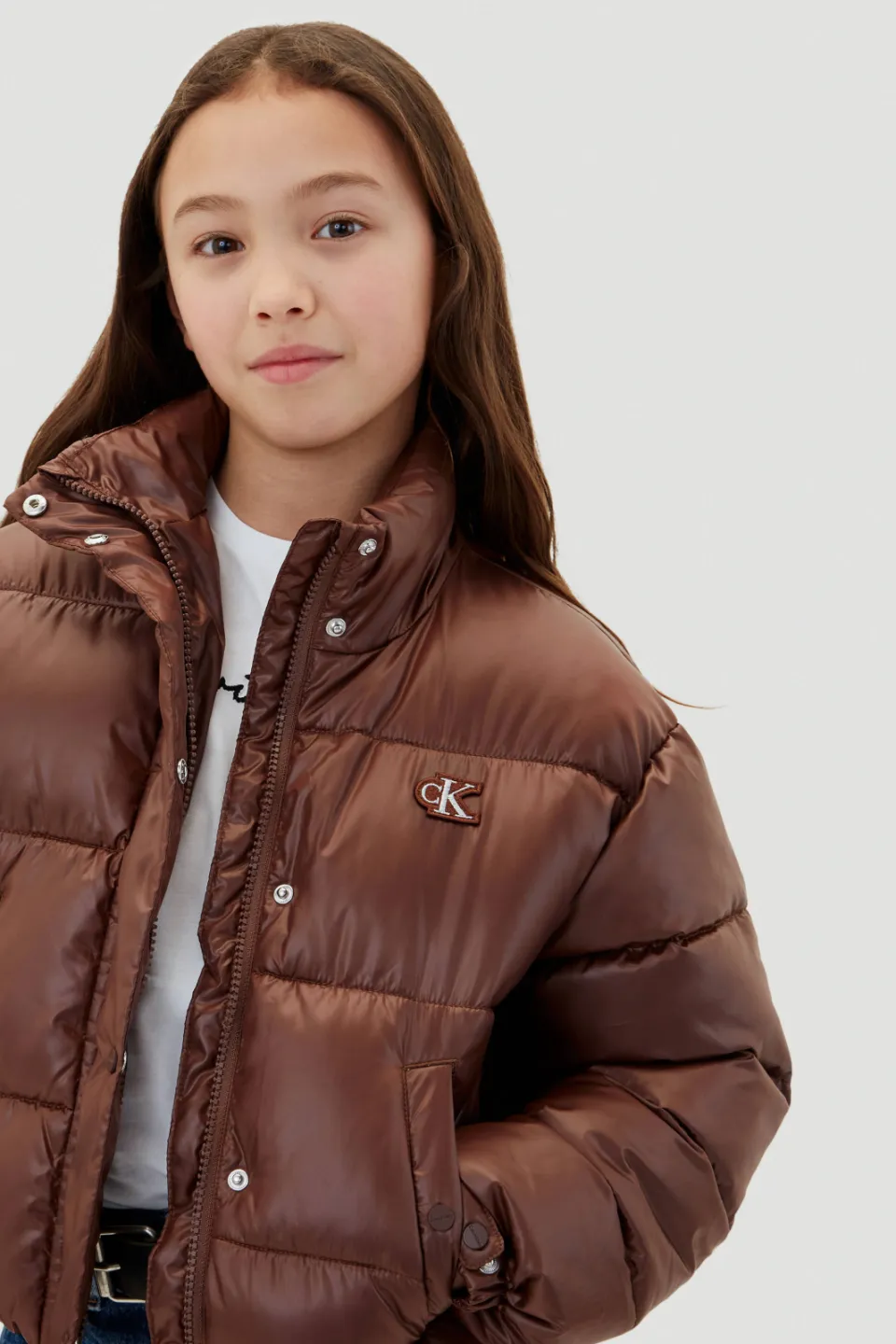 Calvin Klein gewatteerde winterjas bruin, foto 5