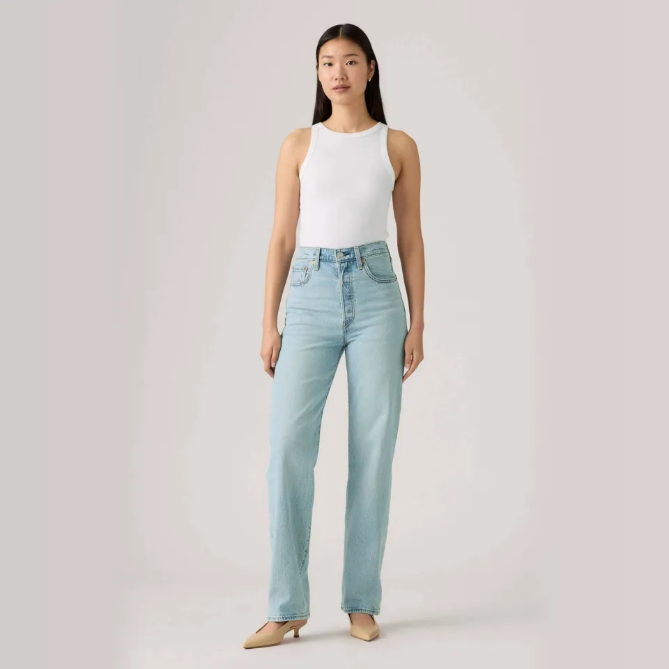 Levi's high waist straight leg jeans Ribcage light blue denim