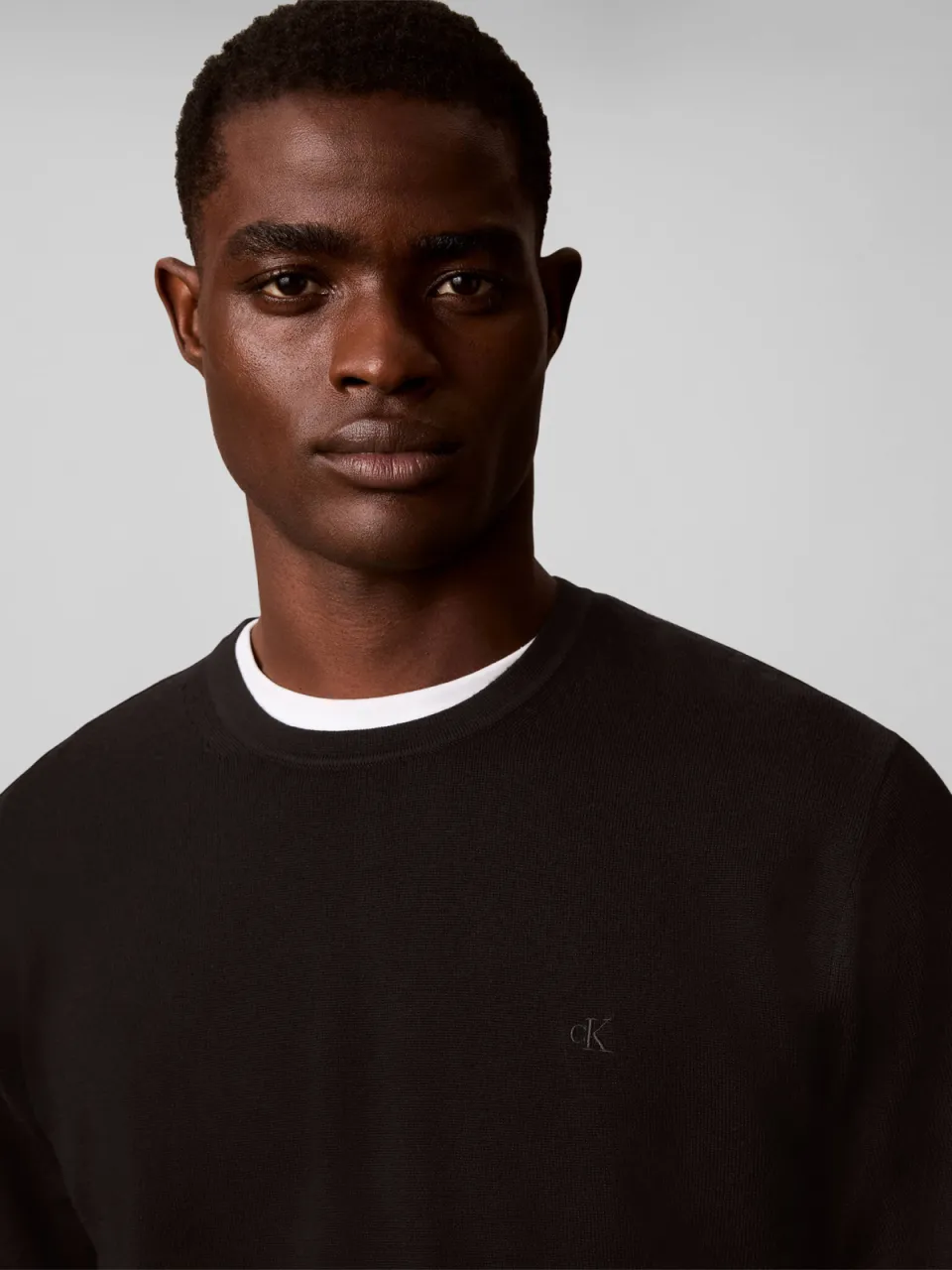 Calvin Klein wollen regular fit gebreide trui - zwart, foto 6