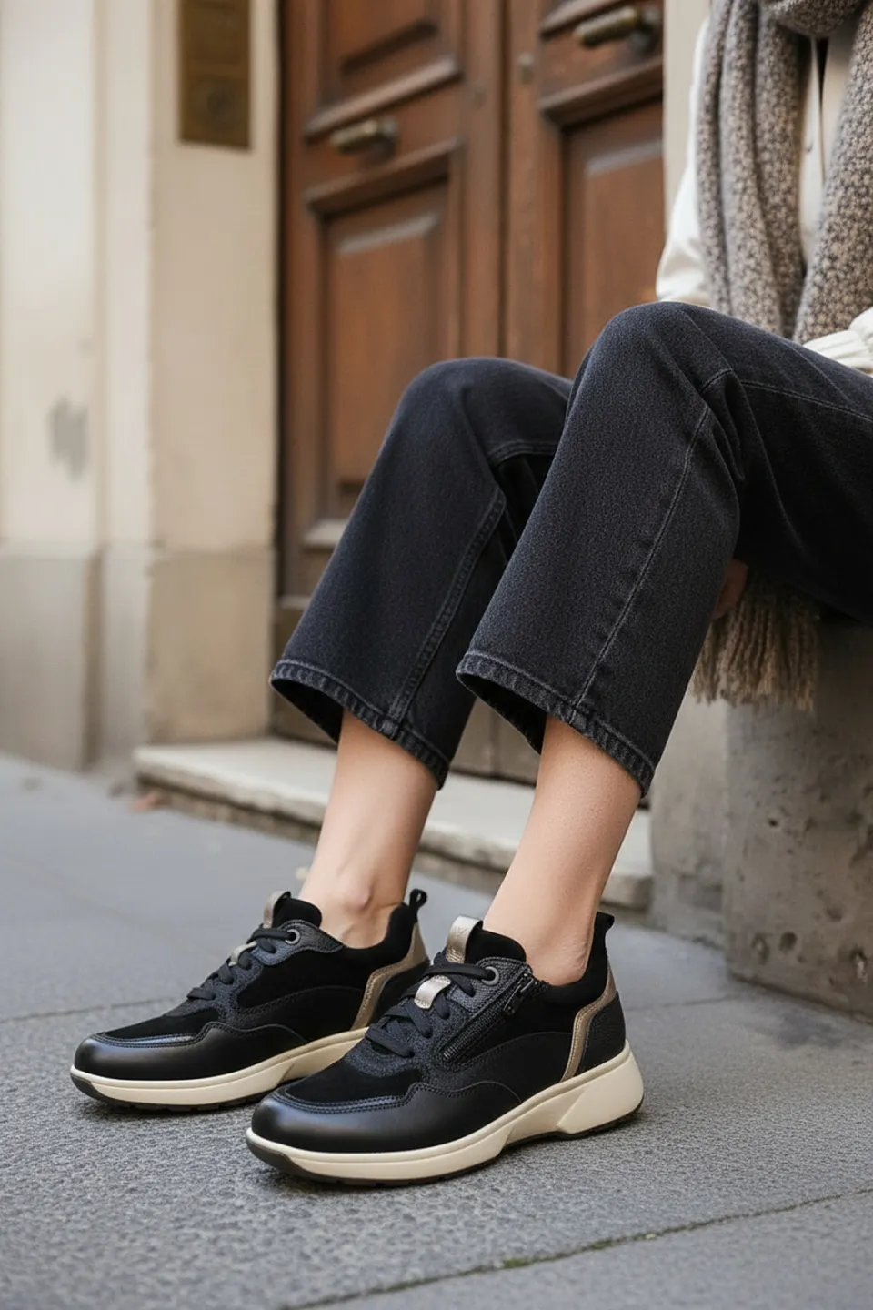 Xsensible Grenoble Stretchwalker HX Veterschoenen Dames Zwart, foto 7