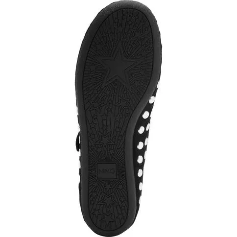 Mango Kids ballerina's met studs - zwart/zilver, foto 3