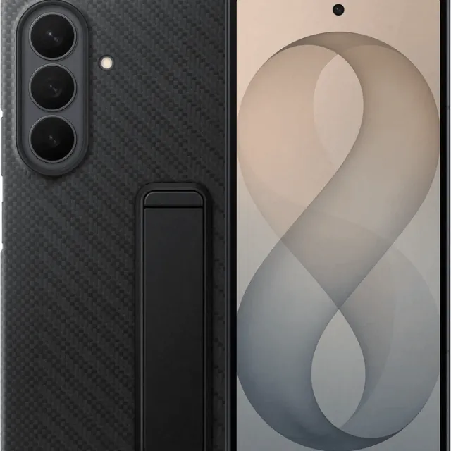 Samsung Galaxy Z Fold 8 Ultra Standing Grip Back Cover met Magneet Zwart