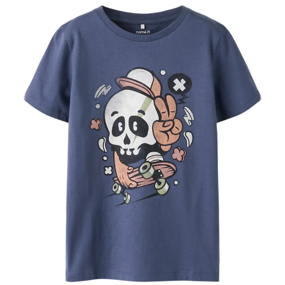 NAME IT t-shirt blauw met print, foto 2
