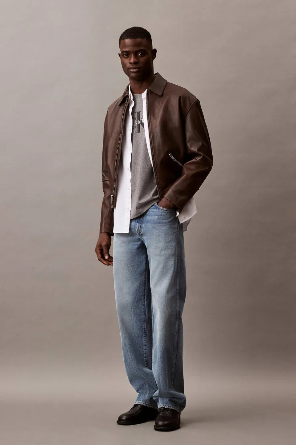 Calvin Klein JEANS oversized T-shirt grijs, foto 4