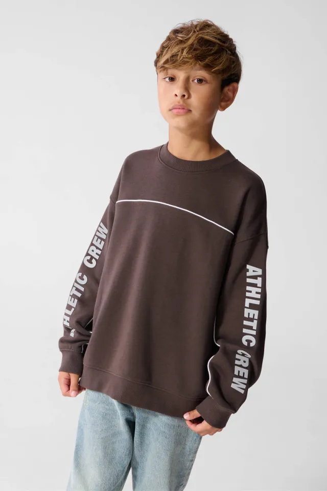 Shoeby sweater met tekst - bruin