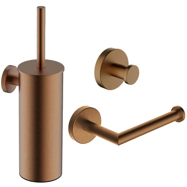 Wiesbaden Alonzo Toilet Accessoires Set Geborsteld Brons Koper