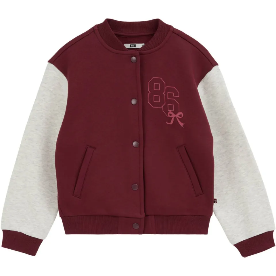 WE Fashion bomberjack donkerrood donkerrood/grijs melange, foto 2
