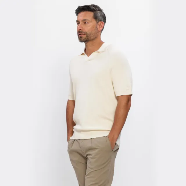 Profuomo Heren Polo's & T-shirts Rib - Ecru