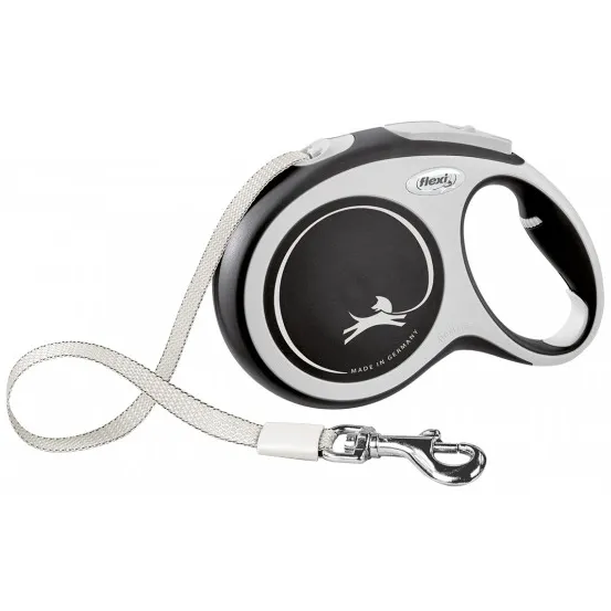 Flexi New Comfort Tape rollijn L zwart 8 m