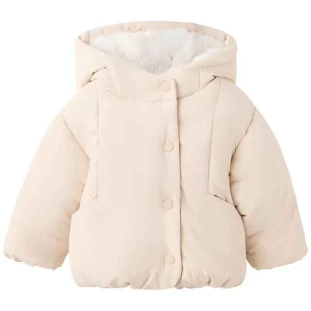 Mango Kids gewatteerde winterjas beige Lichtbeige