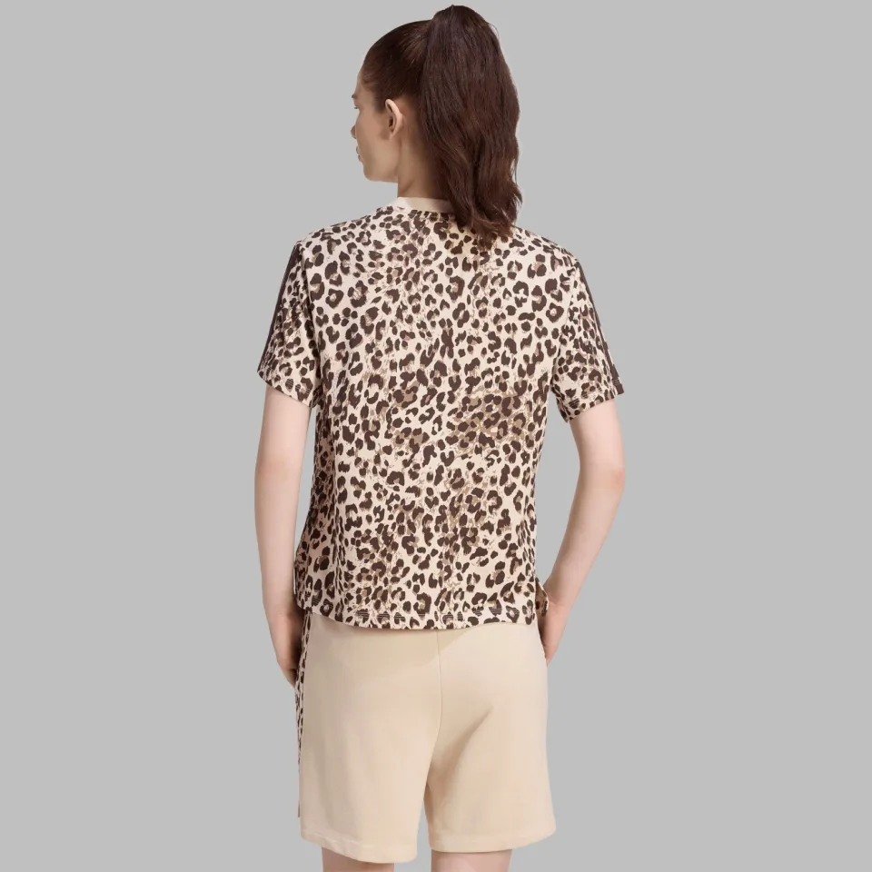 Adidas Sportswear T-shirt beige/bruin panterprint, foto 4