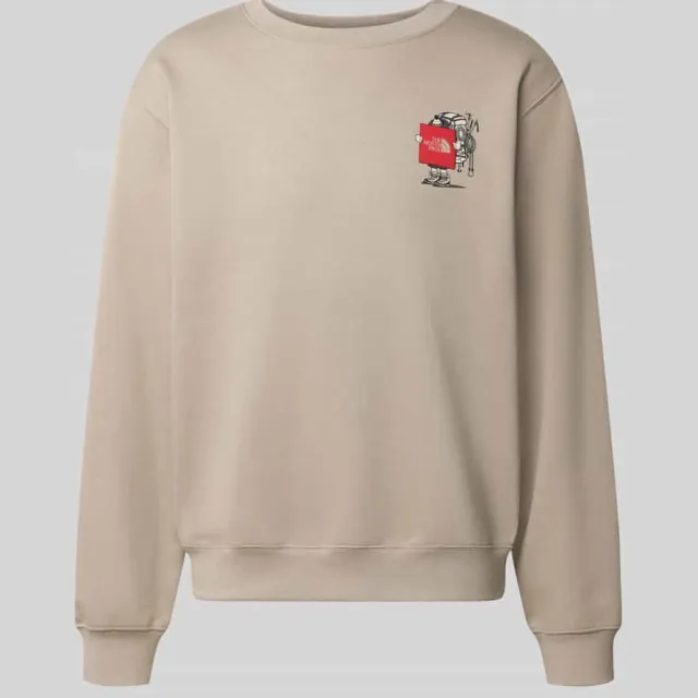 The North Face relaxed fit sweatshirt van katoenmix met labeldetail beige