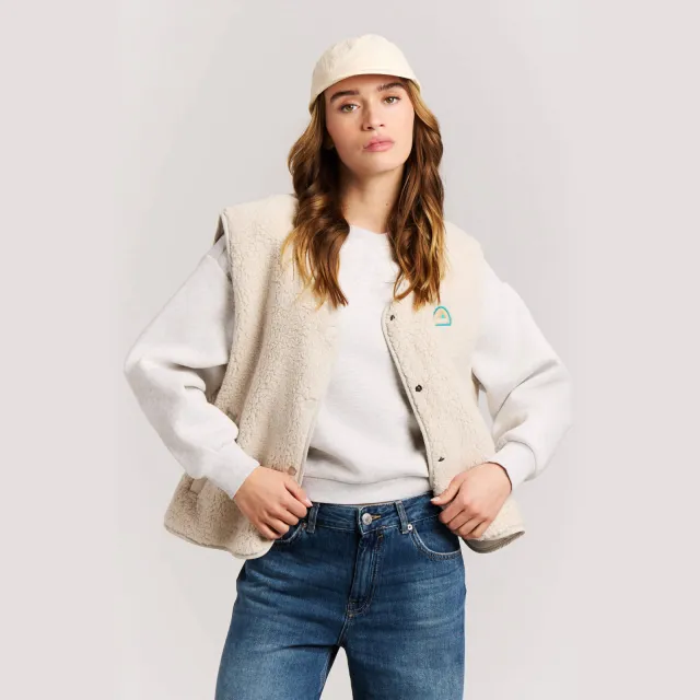 Protest teddy gilet - ecru