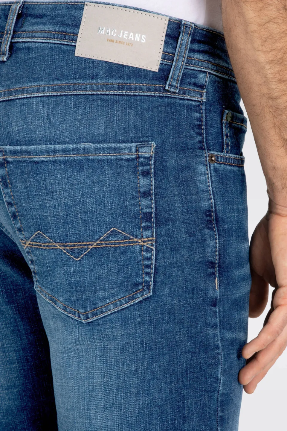 MAC Arne slim fit jeans donkerblauw h690 dark blue authentic 3d, foto 7