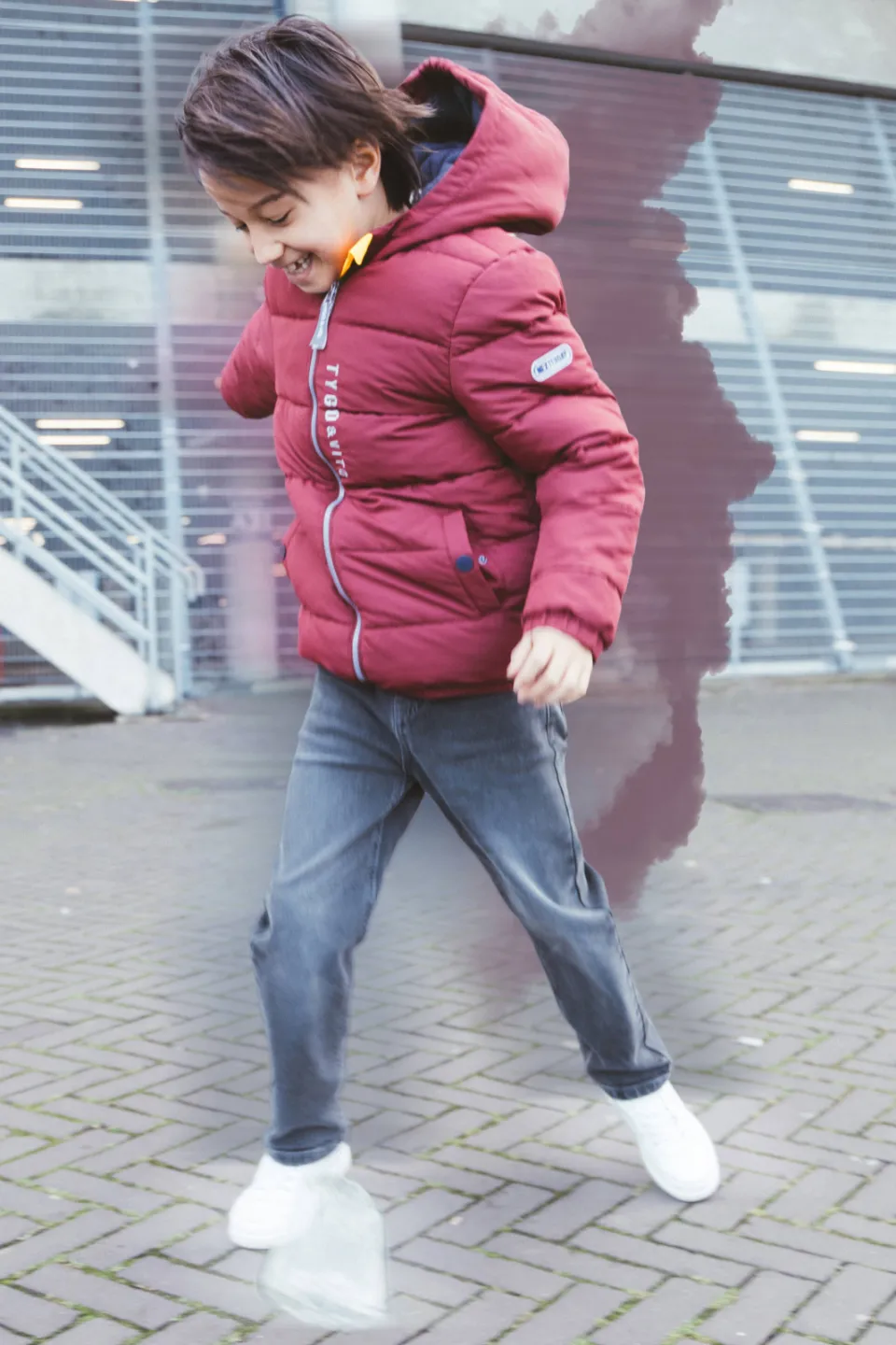 TYGO & vito Jix gewatteerde winterjas donkerrood, foto 5