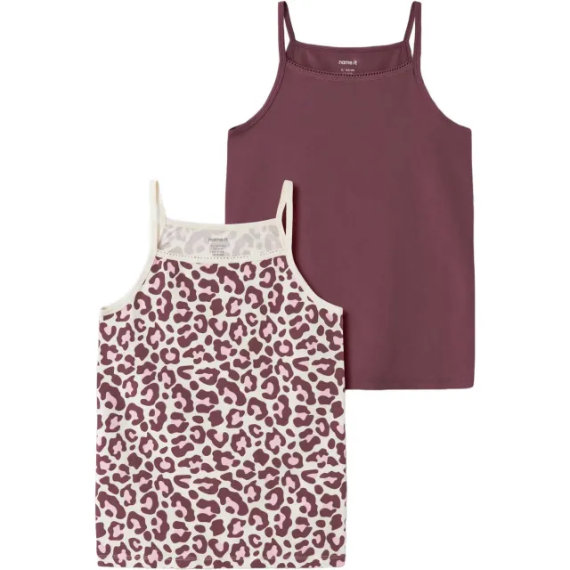 NAME IT kids hemd met panterprint donkerrood donkerrood/ecru