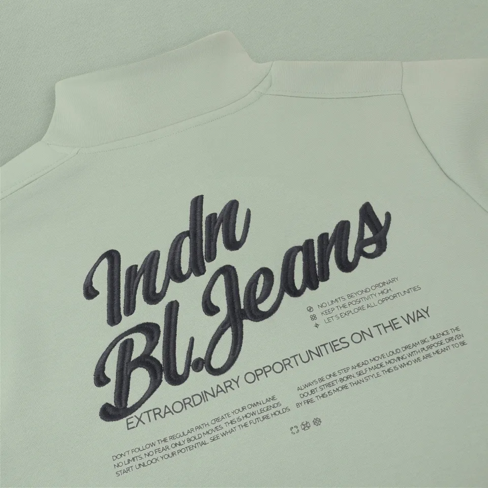 Indian Blue Jeans rechtvallende sweater met backprint - groen, foto 6