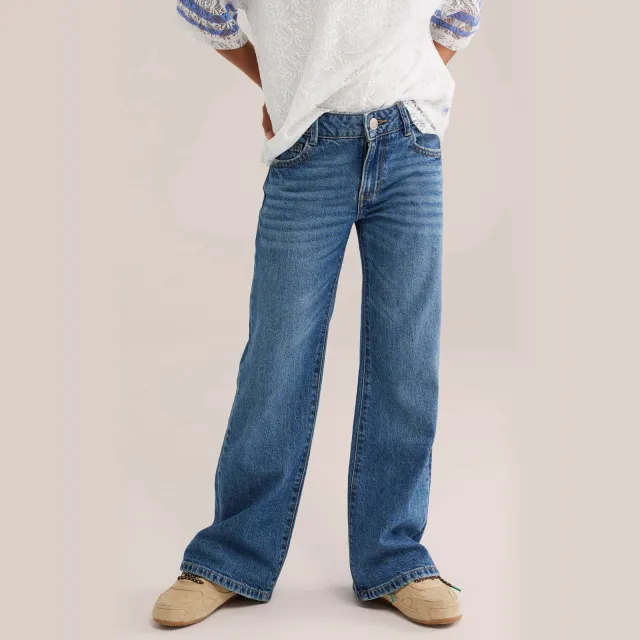 WE Fashion Blue Ridge wide leg jeans - blauw Medium blue denim