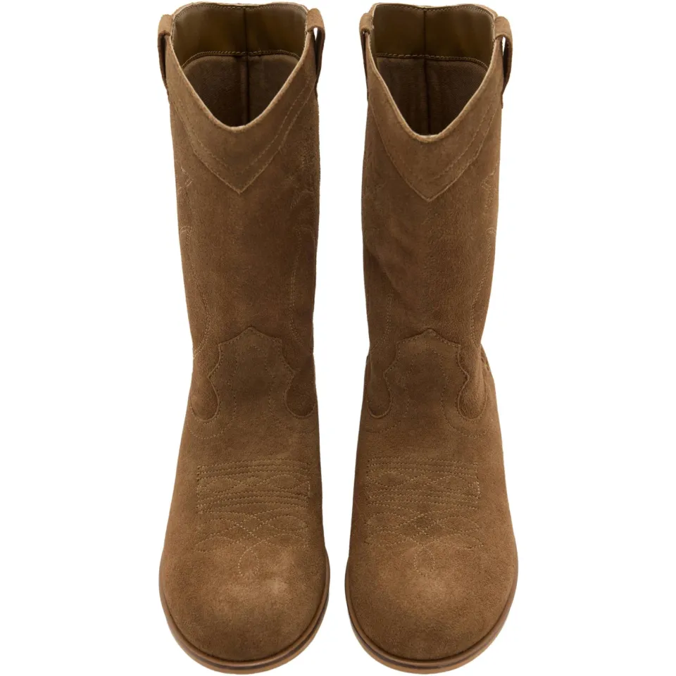 Mango Kids western leren laarzen met borduursels - cognac, foto 2
