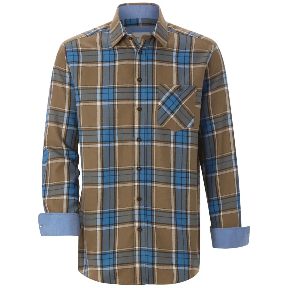 Babista flanel geruite overhemd +FIT Collectie Plus Size - koningsblauw, foto 2