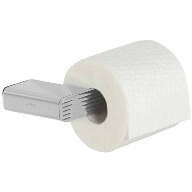 Geesa toiletrolhouder zonder klep horizontaal strepenpatroon chroom