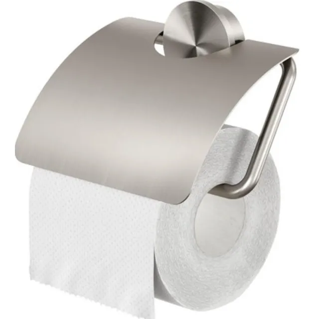 Geesa Opal toiletrolhouder met klep RVS geborsteld