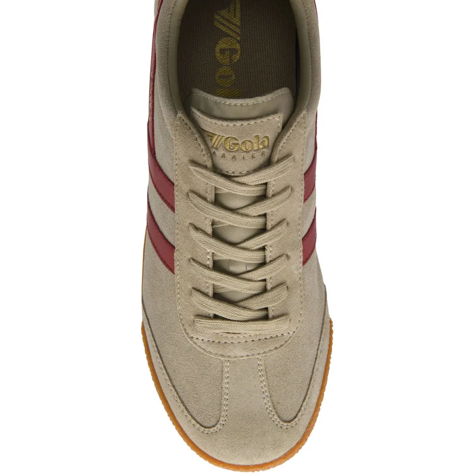 Gola Harrier suède sneakers beige/rood, foto 5